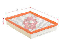 SAKURA,, Air Filter (Element), 9177267, A-3202, VAUXHALL