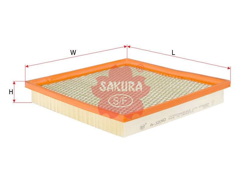 กรองอากาศ(ไส้) SAKURA, 55560894, A-32040, BUICK (122964)