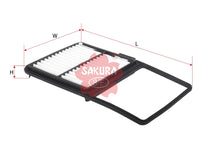 SAKURA,, Air Filter (Element), AY120-TY075, A-3313, TOYOTA
