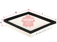 ไส้กรองอากาศ(ธาตุ) SAKURA, V9112-0048, A-33880, TOYOTA (124237)