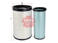 Air Filter (ဒြပ်စင်)၊ SAKURA၊ 1109010-T3800+110439-11216၊ A-38120-S၊ DONGFENG (126826)