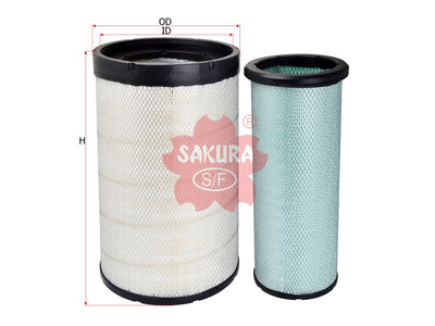 SAKURA,, Air Filter (Element), 1109010-T3800+110439-11216, A-38120-S, DONGFENG