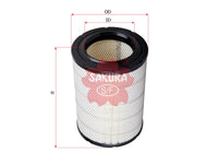 SAKURA,, Air Filter (Element), EAF5107, A-44300, KENWORTH