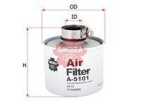 กรองอากาศ(Spin-On), SAKURA, CR9215, A-5101, VOLVO (123386)