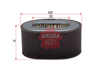 ไส้กรองอากาศ(ไส้กรอง) SAKURA, YM11465012540, A-52180, KOMATSU (125489)