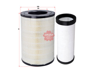SAKURA,, Air Filter (Element), A63 452 803 06+A63 452 802 06, A-5330-S, VOLKSWAGEN