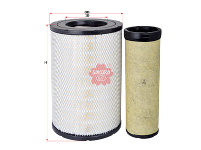 SAKURA,, Air Filter (Element), 6112.101.056.00.7+6112.101.055.00.9, A-53410-S, IVECO