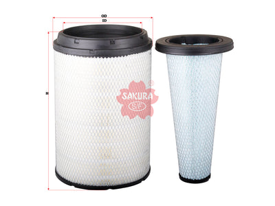 SAKURA,, Air Filter (Element), 3532799-C1+3532800-C1, A-5444-S, INTERNATIONAL TRUCKS