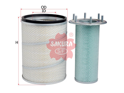 ไส้กรองอากาศ(ไส้กรอง) SAKURA, 4M-8047+4M-8048, A-5507-S, CATERPILLAR (126530)
