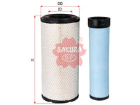 SAKURA,, Air Filter (Element), 131-8902+131-8903, A-5541-S, LIUGONG