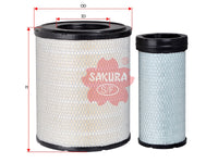 SAKURA,, Air Filter (Element), 6I-2501+6I-2502, A-5549M-S, CATERPILLAR