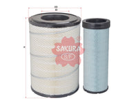 Air Filter (ဒြပ်စင်)၊ SAKURA၊ 6I-2503+6I-2504၊ A-5558M-S၊ KOMATSU (126444)
