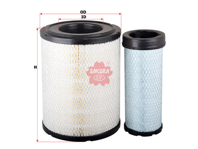 SAKURA,, Air Filter (Element), 6I-2499+6I-2500, A-5568-S, CATERPILLAR