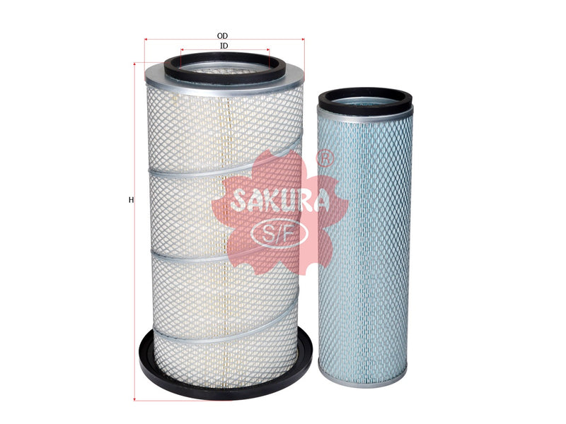 ไส้กรองอากาศ(ธาตุ) SAKURA, 600-181-6740, A-5654-S, KOBELCO (124883)