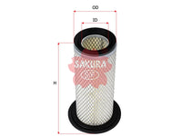 SAKURA,, Air Filter (Element), 3EB01-25830, A-5665, KUBOTA