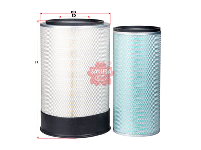 SAKURA,, Air Filter (Element), 1109ZB1SET2, A-57270-S, KING LONG