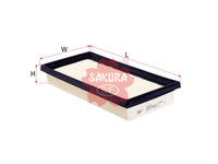 ไส้กรองอากาศ(ไส้กรอง) SAKURA, 17801-BZ150, A-58370, TOYOTA (123795)