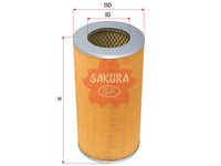 ไส้กรองอากาศ(ไส้กรอง) SAKURA, 17801-30050, A-5904, TOYOTA (124089)