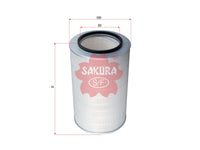 ไส้กรองอากาศ(ไส้) SAKURA, AY120-SZ504, A-6010, HITACHI (125138)