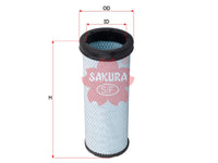 กรองอากาศ(ธาตุ) SAKURA, 8-98071424-0, A-6037, ISUZU (125669)