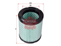 SAKURA,, Air Filter (Element), 05011836AA, A-6607, CHRYSLER