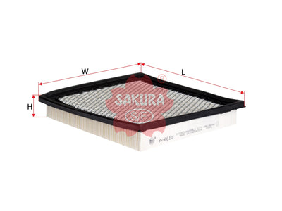 SAKURA,, Air Filter (Element), 7B0 129 620, A-6611, CHRYSLER