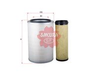 SAKURA,, Air Filter (Element), 81.08304.0038+81.08405.0011, A-6804-S, CLAAS