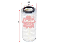 ไส้กรองอากาศ(ไส้กรอง) SAKURA, 5922, A-6808, VOLKSWAGEN (123494)