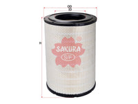 กรองอากาศ(ไส้กรอง) SAKURA, 8.319.147.187.0, A-6834, EVOBUS (125189)