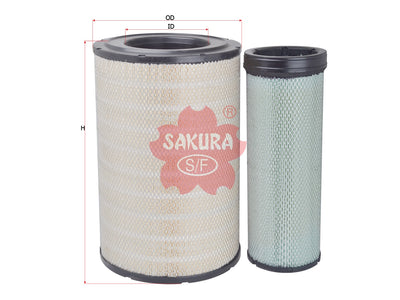 ไส้กรองอากาศ(ไส้กรอง) SAKURA, 81.08304.0083+81.08304.0084, A-68360-S, MAN (125463)