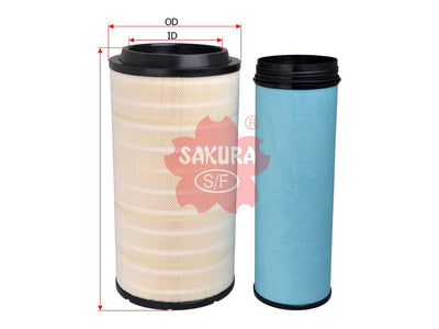 กรองอากาศ(ธาตุ) SAKURA, 88291008-318+88291008-317, A-68540-S, MAN BUS (125481)