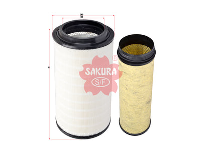 SAKURA,, Air Filter (Element), 81.08405-0029+81.08405-0027, A-68580-S, IRISBUS