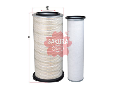 ไส้กรองอากาศ(ไส้กรอง) SAKURA, 1080918+1080920, A-7101-S, VOLVO (123447)