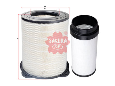 ไส้กรองอากาศ(ธาตุ) SAKURA, 1665898+1665937, A-71130-S, VOLVO (123401)