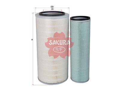 ไส้กรองอากาศ(ไส้กรอง) SAKURA, 1544428+1660377, A-71310-S, VOLVO (123384)