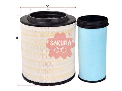 ไส้กรองอากาศ(ไส้กรอง) SAKURA, 21115483+21115501, A-71420-S, VOLVO (123444)