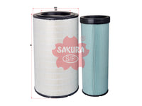 ไส้กรองอากาศ(ธาตุ) SAKURA, 84432503 + 84432504, A-7627-S, CATERPILLAR (126431)