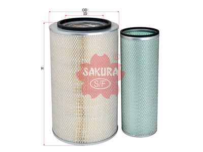 กรองอากาศ(ไส้กรอง) SAKURA, 278609139908+278609139909, A-78150-S, TATA (124134)