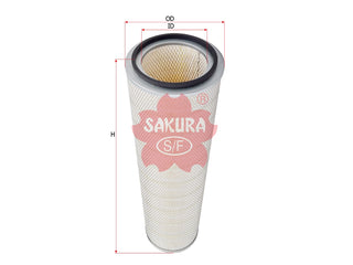 SAKURA,, Air Filter (Element), ECG-11-2401, A-7972, PETERBILT