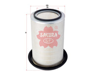 ไส้กรองอากาศ(ไส้กรอง) SAKURA, A 830 X 9601 AUA, A-8300, SCANIA (126371)