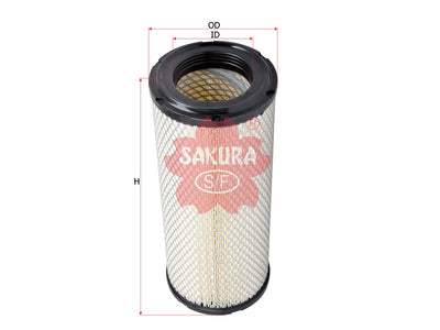 ไส้กรองอากาศ(ไส้กรอง) SAKURA, 119160-12560, A-8506, CATERPILLAR (126511)