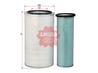 กรองอากาศ(ไส้กรอง) SAKURA, 1109NSET2, A-8638-S, DONGFENG (125795)
