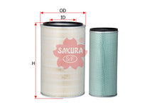 ไส้กรองอากาศ(ไส้กรอง) SAKURA, 1109N12-020+1109N12-030, A-8647-S, BEIBEN (122928)