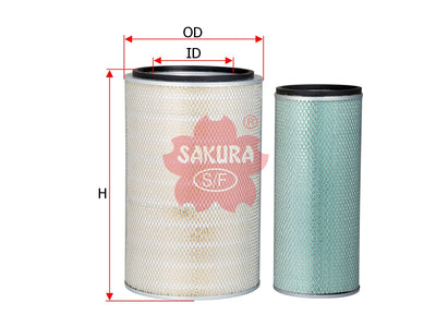 SAKURA,, Air Filter (Element), 1109N12-020+1109N12-030, A-8647-S, BEIBEN