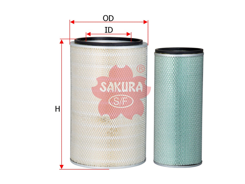 SAKURA,, Air Filter (Element), 1109N12-020+1109N12-030, A-8647-S, BEIBEN