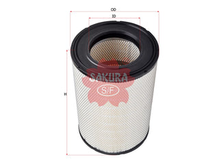 SAKURA,, Air Filter (Element), 1869988, A-8666M, SCANIA