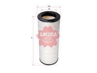 SAKURA,, Air Filter (Element), 3I-2114, A-8725, PETERBILT