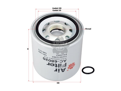 SAKURA,, Air Filter (Spin-On), 4329012462, AC-68020, DAF