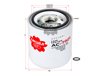 SAKURA,, Air Filter (Spin-On), 299 2261, AC-7901, KING LONG