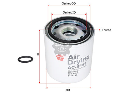 SAKURA,, Air Filter (Spin-On), 432 410 9272, AC-8301, SCANIA